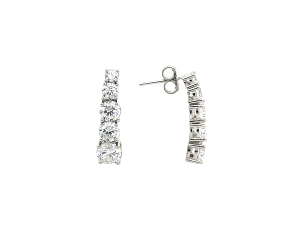 Orecchini in Argento 925 con Zirconi – 2 cm di Eleganza