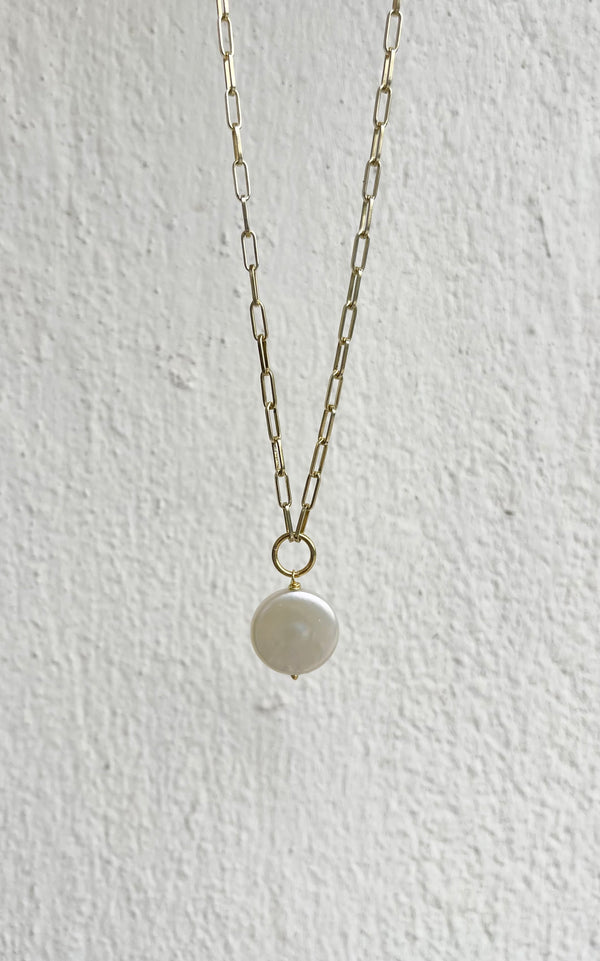 Collana in argento 925 dorato con perla naturale