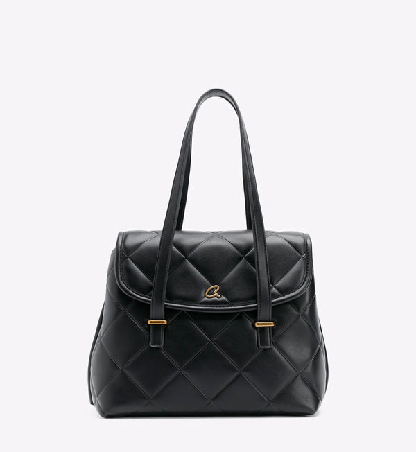 BORSA A TRACOLLA CON TECNICA TRAPUNTATA IN RICISO E DOPPI MANICI